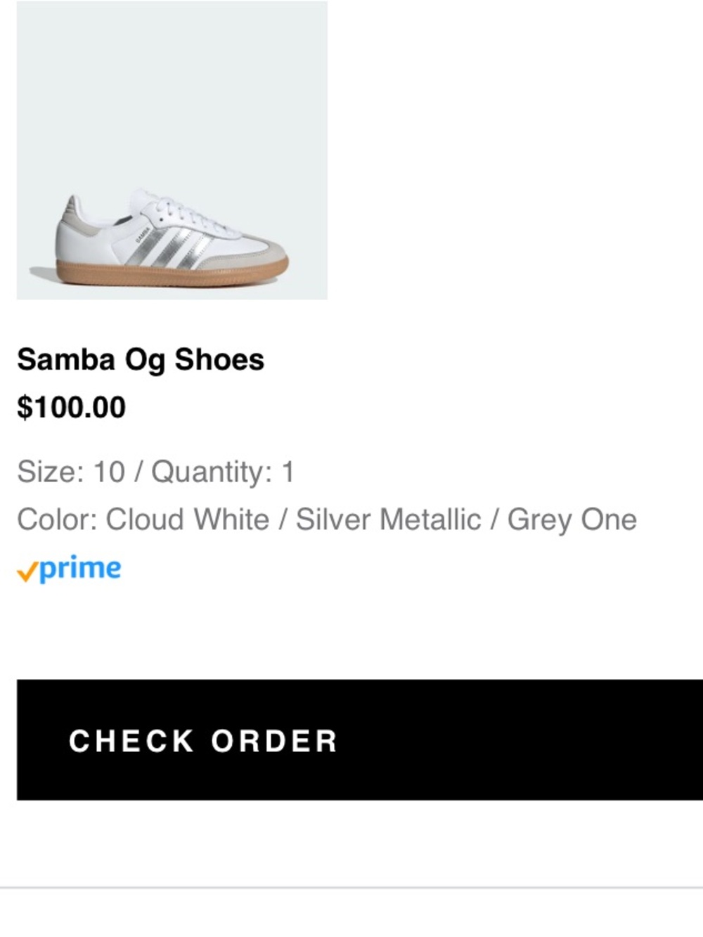 adidas Samba OG White and Silver Sneakers NWT - Picture 7 of 7
